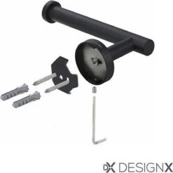 DesignX Toiletrolhouder Zwart - WC Rolhouder - Matte - Papier - Houder - Incl. Schroeven -Badkamer Producten Winkel 1200x1194 12