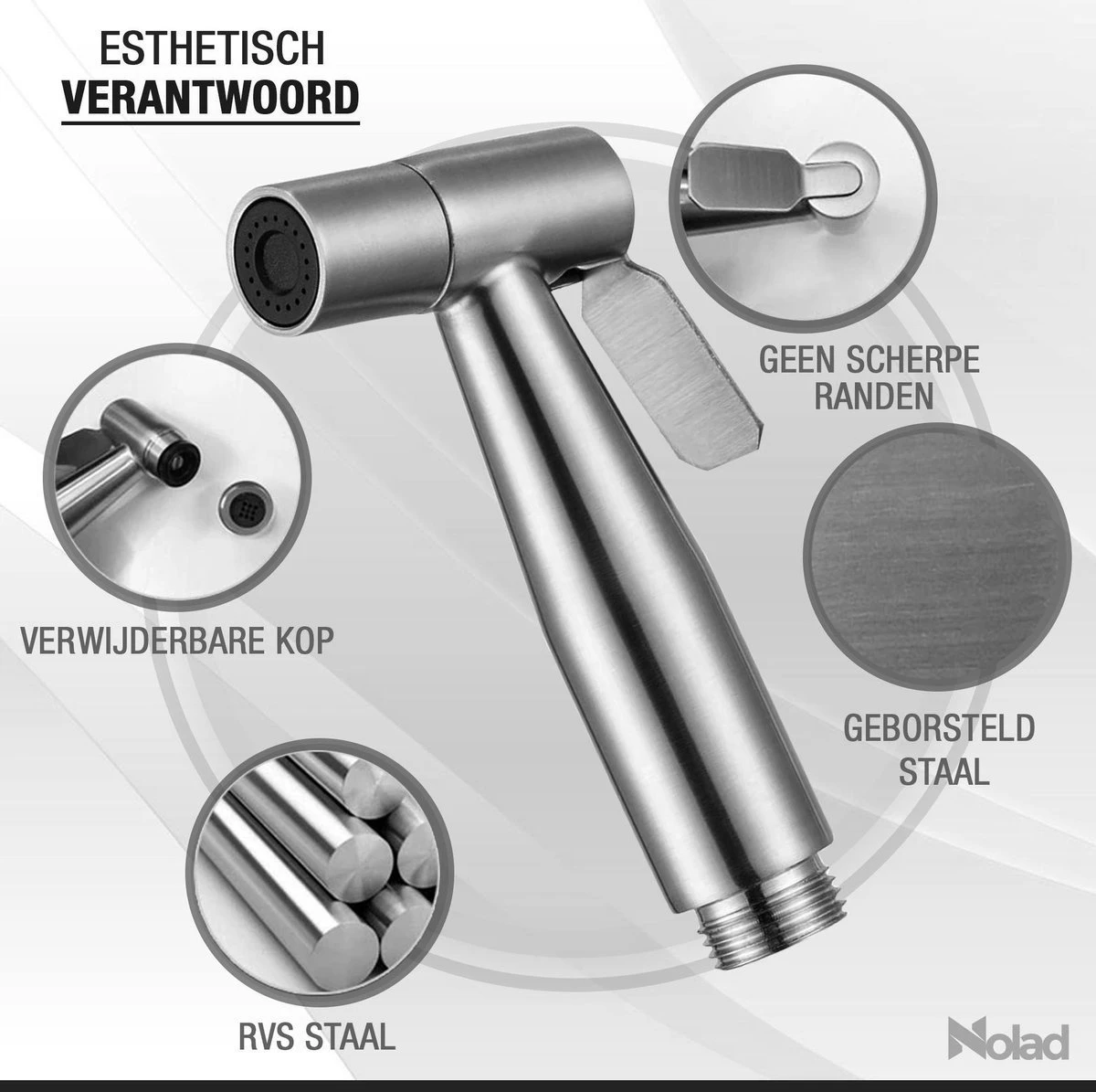 Nolad® Bidet Handdouche - Douchekoppen - Bidet - Handdouche - Zilver 9 Nolad® Bidet Handdouche - Douchekoppen - Bidet - Handdouche - Zilver - Afbeelding 7
