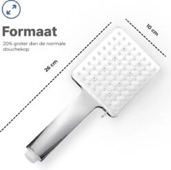MaatWorkz - Waterbesparende Douchekop Vierkant + Douchetimer - Hoge Waterdruk - Luxe Design - 6 Standen -Badkamer Producten Winkel 1200x1196 1