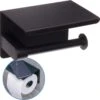 Sanics WC Rolhouder Zwart – Toiletrolhouder Zonder Boren – Met Plankje - Zelfklevend - RVS -Badkamer Producten Winkel 1200x1196 15