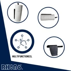 Reserverolhouder | Rh!no | WC-rolhouder | Zwart | Ophangen Zonder Boren Mogelijk| Toiletrolhouder | Plakstrip | 3 Rollen | Rh!no -Badkamer Producten Winkel 1200x1197 19
