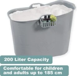 Zitbad Voor Volwassenen - Bath Bucket - Grijs - 200L -Badkamer Producten Winkel 1200x1197
