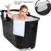 LIFEBATH - Zitbad Mira - Bath Bucket XL - Inclusief Hoofdkussen - 400L - Ligbad 122 Cm - Zwart -Badkamer Producten Winkel 1200x1198