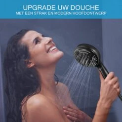 Salvano Douchekop - Waterbesparend - Hoge Kwaliteit - Handdouche - 9 Standen - Zwart 2023 Pro -Badkamer Producten Winkel 1200x1199 1