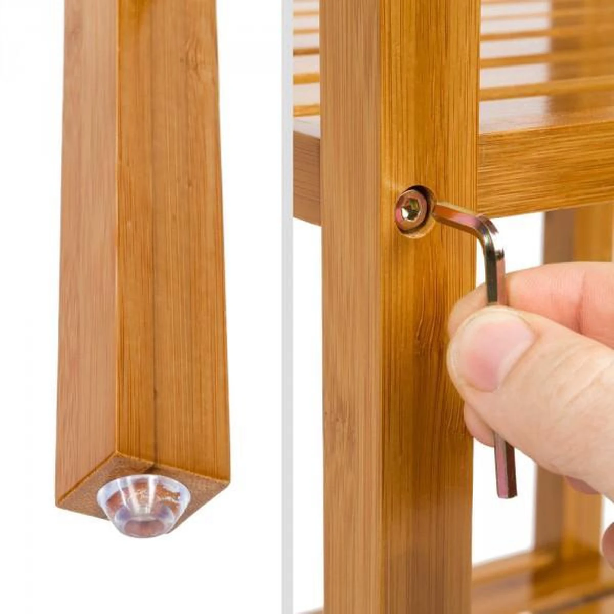 Tectake - Houten Badkamerrek 5 Etages Van Bamboe 401646 5 Tectake - Houten Badkamerrek 5 Etages Van Bamboe 401646 - Afbeelding 3