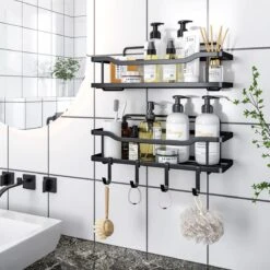 Merkloos RVS Doucherek - Badkamerrekken - Badkamerrek Zonder Boren - Shower Rack - Zelfklevend Doucherek - Doucherek Zonder Boren - Badkamer Accessoires - 2 Stuks -Badkamer Producten Winkel 1200x1200 1020