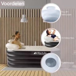 HBKS Lifestyle Bad – Opblaasbaar Ligbad – Bath Bucket – Zitbad Voor Volwassenen - Ijsbad Wim Hof Methode - Badkuip – Ice Bath – Zwart -Badkamer Producten Winkel 1200x1200 104