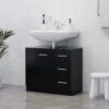VidaXL Wastafelkast 63x30x54 Cm Spaanplaat Zwart -Badkamer Producten Winkel 1200x1200 1044