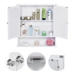 Songmics Badkamer Spiegel Kast - Medicijnkast - Badkamerkast Hangkast - Opbergkast Hangend Wit -Badkamer Producten Winkel 1200x1200 1071