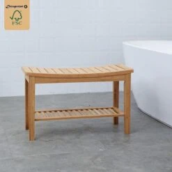 Merkloos Decopatent® Stevig Badkamerbankje - Handig Als Badkamerkruk - Bamboe Hout -Badkamer Producten Winkel 1200x1200 1112