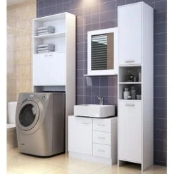 Casaria Badkamerkast - 6 Vakken/ 2 Deuren - Slank En Elegant - Wit -Badkamer Producten Winkel 1200x1200 1134