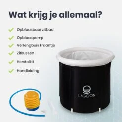 Lagoon® Opblaasbaar Zitbad Voor Volwassenen Bathbucket - Met Relaxing Giftset - Wim Hof Methode - Opvouwbaar & Inklapbaar Spa Bad - Bath Bucket - IJsbad - Opblaasbad - Dompelbad -Badkamer Producten Winkel 1200x1200 115