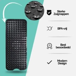 The Original - Badmat Antislip - Zwart - 100x40cm - Antislipmat Douchemat Voor Bad & Douche - Anti Slip Mat Met Zuignappen -Badkamer Producten Winkel 1200x1200 1187
