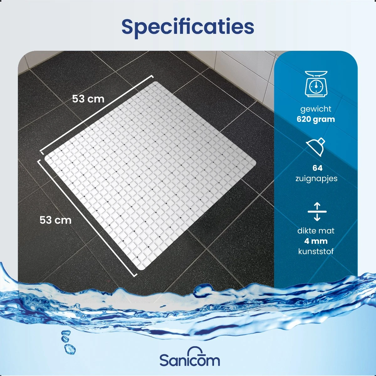 Merkloos Douchemat - Antislip Mat - Antislipmat Douche - Badmat - Schimmelbestendig - Met Zuignappen - Wasbaar - Wit 6 Merkloos Douchemat - Antislip Mat - Antislipmat Douche - Badmat - Schimmelbestendig - Met Zuignappen - Wasbaar - Wit - Afbeelding 4