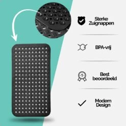 The Original - Douchemat Antislip - Zwart - 88x40cm - Antislipmat Badmat Voor Bad & Douche - Anti Slip Mat Met Zuignappen -Badkamer Producten Winkel 1200x1200 1235