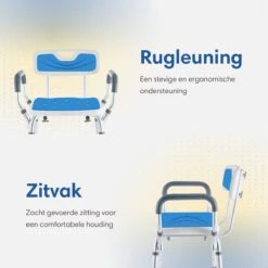 Safe Age® Douchestoel Met Afneembare Rugleuning En Armleuning – Anti Slip - Verstelbare Hoogte - Douchekruk -Badkamer Producten Winkel 1200x1200 1258