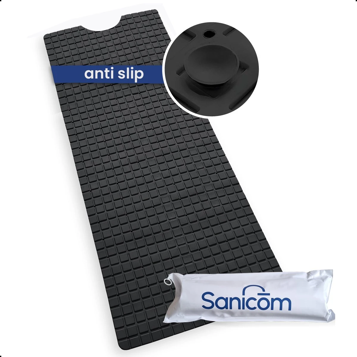 Merkloos Badmat Antislip - Douchemat - Antislipmat Bad - Antislipmat Douche - Schimmelbestendig - Met Zuignappen - Wasbaar - Zwart 3 Merkloos Badmat Antislip - Douchemat - Antislipmat Bad - Antislipmat Douche - Schimmelbestendig - Met Zuignappen - Wasbaar - Zwart