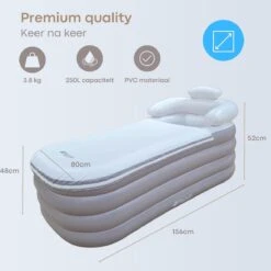 HBKS Lifestyle Bad – Opblaasbaar Ligbad – Bath Bucket – Zitbad Voor Volwassenen - Ijsbad Wim Hof Methode - Badkuip – Ice Bath – Rosegold -Badkamer Producten Winkel 1200x1200 128