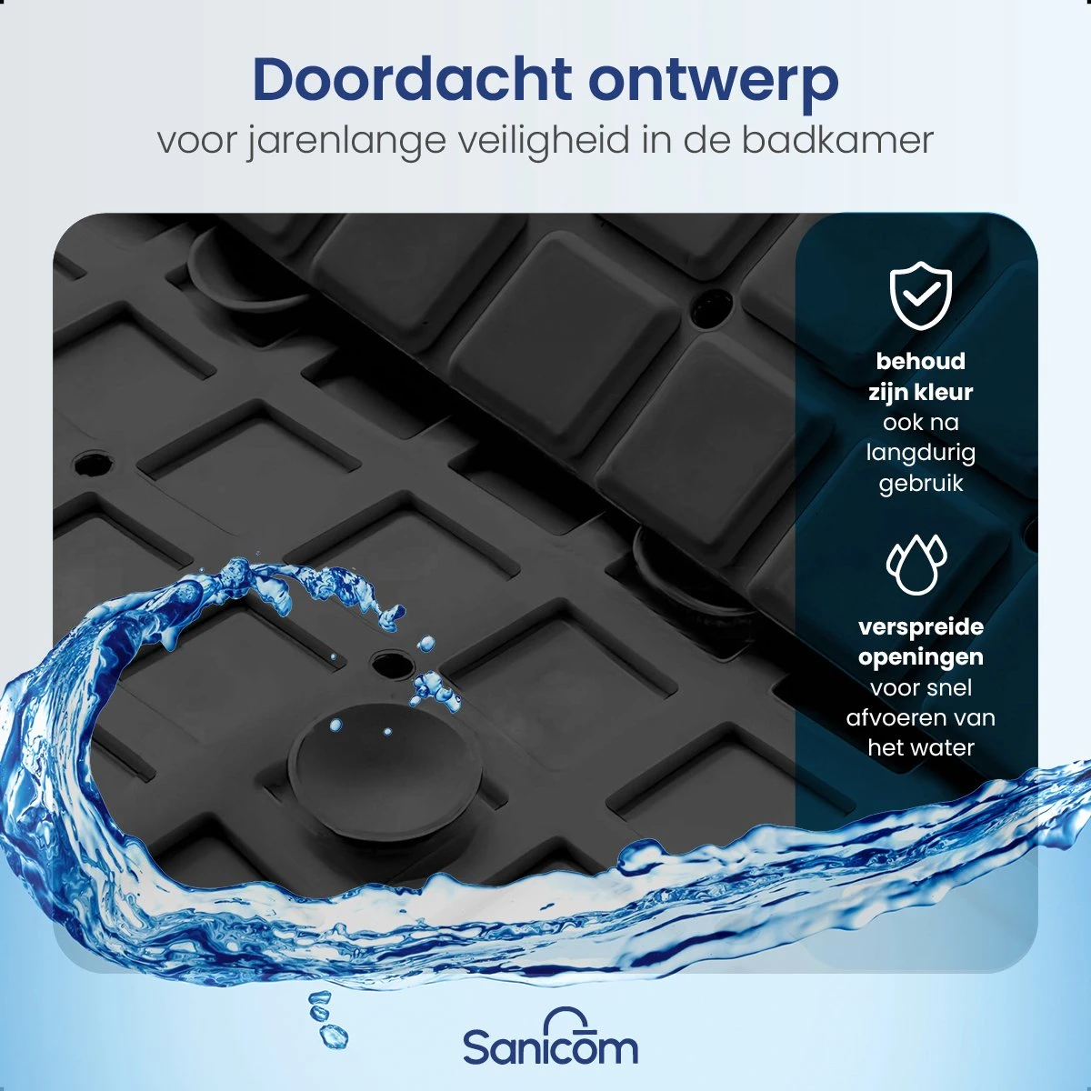 Merkloos Badmat Antislip - Douchemat - Antislipmat Bad - Antislipmat Douche - Schimmelbestendig - Met Zuignappen - Wasbaar - Zwart 6 Merkloos Badmat Antislip - Douchemat - Antislipmat Bad - Antislipmat Douche - Schimmelbestendig - Met Zuignappen - Wasbaar - Zwart - Afbeelding 4
