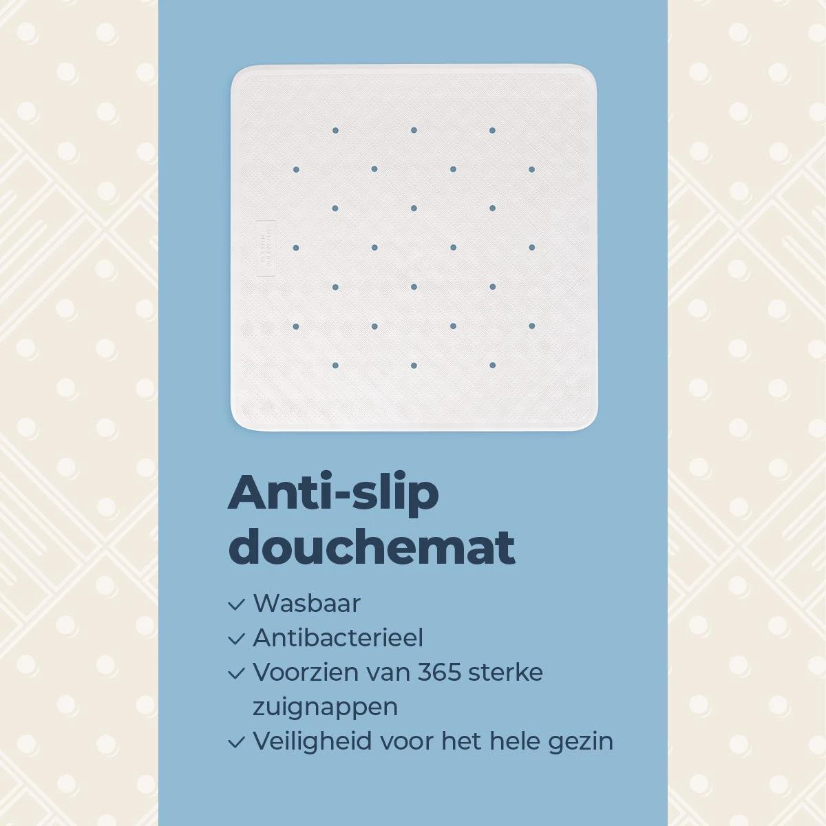 Douchemat Antislip Wit - 53 X 53 Cm - Antislipmat Douche - Badmat 4 Douchemat Antislip Wit - 53 X 53 Cm - Antislipmat Douche - Badmat - Afbeelding 2