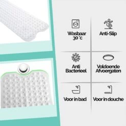 The Original - Badmat Antislip - Wit - 100x40cm - Antislipmat Douchemat Voor Bad & Douche - Anti Slip Mat Met Zuignappen -Badkamer Producten Winkel 1200x1200 1319