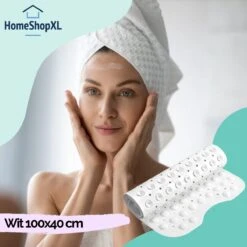 The Original - Badmat Antislip - Wit - 100x40cm - Antislipmat Douchemat Voor Bad & Douche - Anti Slip Mat Met Zuignappen -Badkamer Producten Winkel 1200x1200 1320