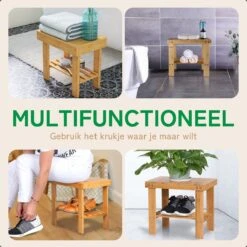 Bamboe Design Douchekruk - Opstapkrukje - Kruk Bamboe - Opstapje - Plantenstandaard -Badkamer Producten Winkel 1200x1200 1348