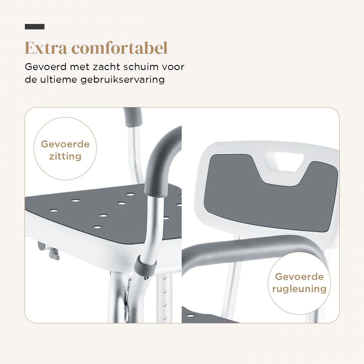 BY JRM Douchestoel En Douchekruk Met Afneembare Rugleuning En Armleuning – 30 Dagen Uitproberen - Anti Slip – Verstelbare Hoogte - Douchekrukje - Grijs 4 BY JRM Douchestoel En Douchekruk Met Afneembare Rugleuning En Armleuning – 30 Dagen Uitproberen - Anti Slip – Verstelbare Hoogte - Douchekrukje - Grijs - Afbeelding 2