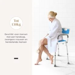 BY JRM Douchestoel En Douchekruk Met Afneembare Rugleuning En Armleuning – 30 Dagen Uitproberen -anti Slip – Verstelbare Hoogte - Douchekrukje - Blauw -Badkamer Producten Winkel 1200x1200 1387