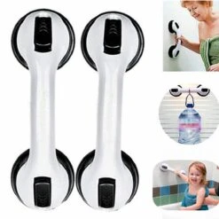 Merkloos 2x Anti Slip Zuig Handvat - Zuignap Handgreep Badkamer/Toilet - Badkamer Veiligheidsgreep - Handgreep Met Zuignappen - Badgreep - Krachtig En Verplaatsbaar - Trekvermogen Tot 50KG - 30cm -Badkamer Producten Winkel 1200x1200 1413