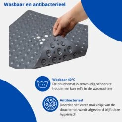 Douchemat - Antislipmat - Douchemat Antislip - Badmat - Badmat Antislip - Grijs - Antislipmat Douche - 53cm X 53cm - BPA Vrij - Antibacterieel - Antislip - Wasbaar- EJC Products -Badkamer Producten Winkel 1200x1200 1468
