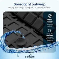 Merkloos Douchemat - Badmat Antislip - Antislipmat Douche - Antislipmat Bad - ​​Schimmelbestendig - Met Zuignappen - Wasbaar - Zwart -Badkamer Producten Winkel 1200x1200 1520
