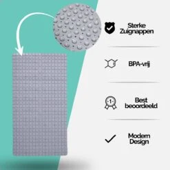 The Original - Douchemat Antislip - Grijs - 70x40cm - Antislipmat Badmat Voor Bad & Douche - Anti Slip Mat Met Zuignappen -Badkamer Producten Winkel 1200x1200 1537