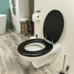 Tiger Leatherlook - Toiletbril - WC Bril - MDF - Zwart -Badkamer Producten Winkel 1200x1200 1682