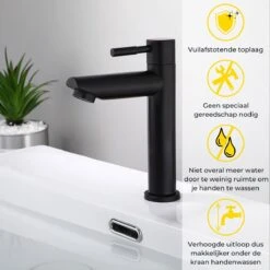Stylumo Zwarte Toiletkraan – Fonteinkraan Zwart – Koudwaterkraan – WC Kraan – Badkamermeubel Kraan Alleen Koud Water -Badkamer Producten Winkel 1200x1200 1768