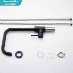 Croom Keukenkraan - Zwart - Wastafelkraan - Inclusief Aansluitmateriaal - Zwarte Kraan -Badkamer Producten Winkel 1200x1200 1876