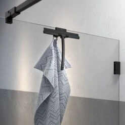 Tiger Caddy - Handdoekhaak Voor Douchecabine - Glaspaneel Dikte 6-8 Mm - 3,5 X 7 X 5 Cm - Dubbel - Zwart -Badkamer Producten Winkel 1200x1200 1929