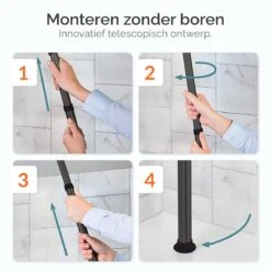 Goliving Doucherek - Doucherek Zonder Boren - Telescopisch Doucherek - Voor Plafonds Tot 2.9m Hoog - Zwart -Badkamer Producten Winkel 1200x1200 1959