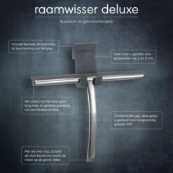 Sealskin Deluxe Raamwisser Inclusief Flexibele Glashaak - RVS Gepolijst -Badkamer Producten Winkel 1200x1200 1970