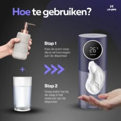 Lavrai - Automatische Zeepdispenser - Zeeppompje - Met LCD Scherm - Opldaadbaar - En Infrarood Sensor -Badkamer Producten Winkel 1200x1200 1981