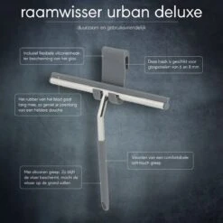 Sealskin Urban Deluxe Raamwisser Inclusief Flexibele Glashaak En Schroefhaak - RVS Gepolijst -Badkamer Producten Winkel 1200x1200 1988