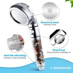 Waterbesparende Ionische Douchekop Met Slang En Houder - Handdouche - 3 Standen - Regendouche -Badkamer Producten Winkel 1200x1200 200