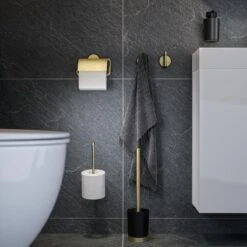 Tiger Tune - Toiletrolhouder Met Klep - Messing Geborsteld / Zwart -Badkamer Producten Winkel 1200x1200 2012