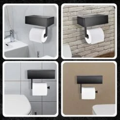 Toiletrolhouder - Plankje & Bakje - Planchet Opbergruimte - WC Rolhouder - Zelfklevend Of Borend - RVS - Waterbestendig - Rheme -Badkamer Producten Winkel 1200x1200 2046