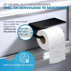 WITTS WC Rolhouder Met Plankje - Zelfklevend - Hoge Kwaliteit - Toiletrolhouder -Badkamer Producten Winkel 1200x1200 2058
