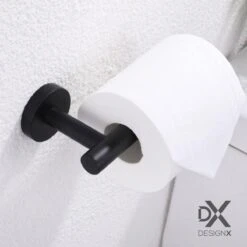 DesignX Toiletrolhouder Zwart - WC Rolhouder - Matte - Papier - Houder - Incl. Schroeven -Badkamer Producten Winkel 1200x1200 2064