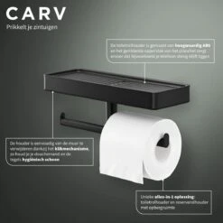 Tiger Carv - Toiletrolhouder Met Planchet - Zwart -Badkamer Producten Winkel 1200x1200 2118