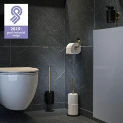 Tiger Tune - Toiletrolhouder Zonder Klep - Messing Geborsteld / Zwart -Badkamer Producten Winkel 1200x1200 2141