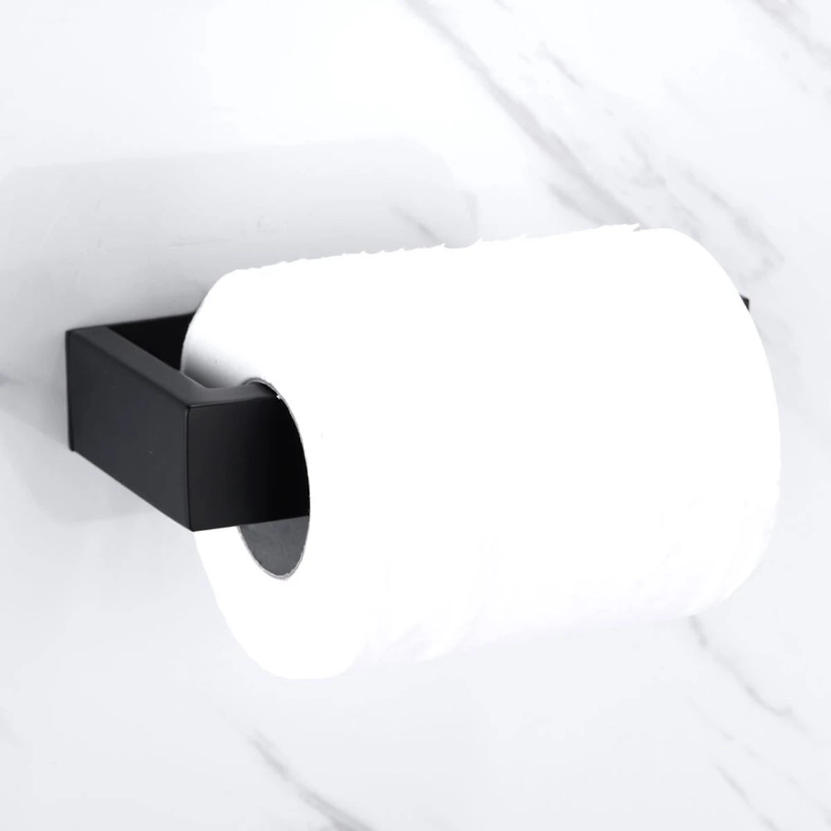 DesignX 3M™ Toiletrolhouder Zonder Boren Zwart Zelfklevend - WC Rolhouder - Matte - Papier - Houder - Incl. 3M Plakstrip 4 DesignX 3M™ Toiletrolhouder Zonder Boren Zwart Zelfklevend - WC Rolhouder - Matte - Papier - Houder - Incl. 3M Plakstrip - Afbeelding 2