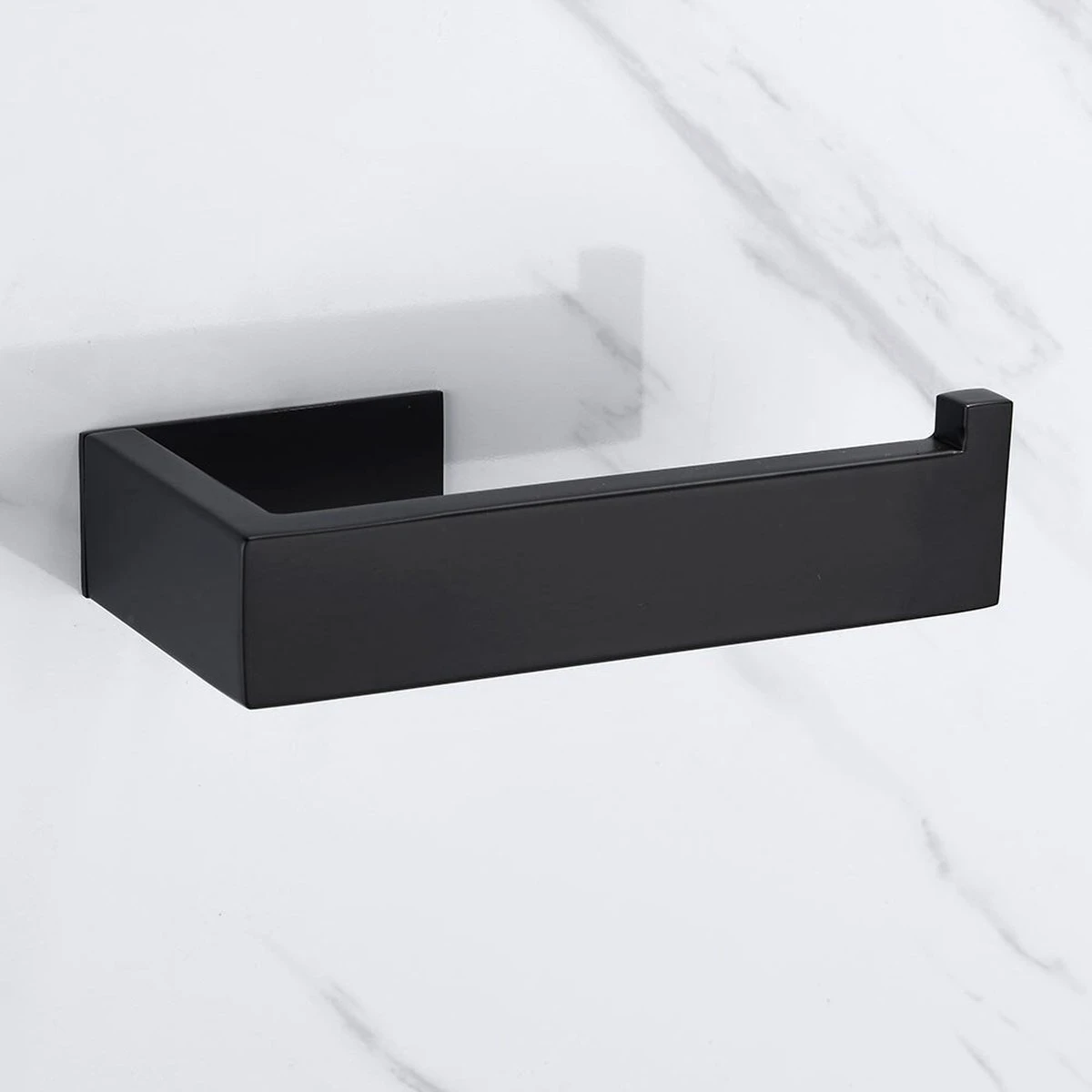 DesignX 3M™ Toiletrolhouder Zonder Boren Zwart Zelfklevend - WC Rolhouder - Matte - Papier - Houder - Incl. 3M Plakstrip 5 DesignX 3M™ Toiletrolhouder Zonder Boren Zwart Zelfklevend - WC Rolhouder - Matte - Papier - Houder - Incl. 3M Plakstrip - Afbeelding 3